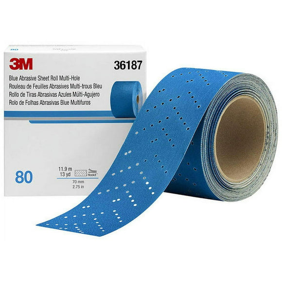 BLUE ABRASIVE #80 GRIT HOOKIT ROLL 2.75