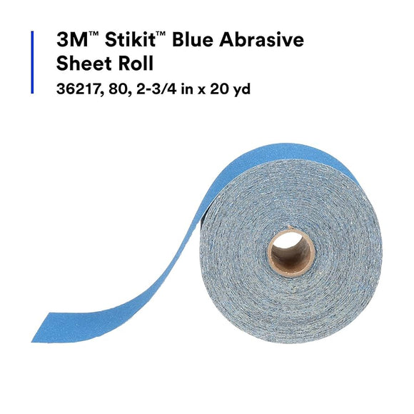 BLUE ABRASIVE PSA SHEET ROLL #80 2.75