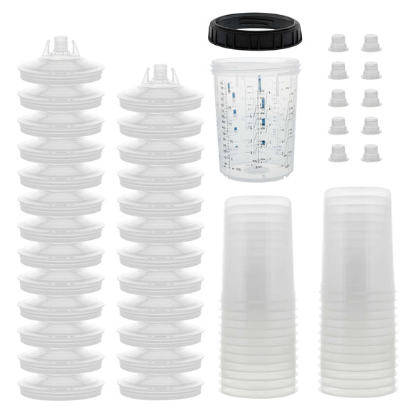 PAINT CUP SYSTEM 650mL 190mc 50 liners, 50 lids, 1cup, 1collar