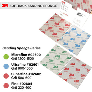 *FINE* SOFTBACK SANDING SPONGE 4.5"X5.5" (20PCS) 3M02604