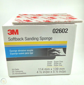 *SUPER FINE* SOFTBACK SANDING SPONGE 4.5"X5.5" (20PCS)  3M02602