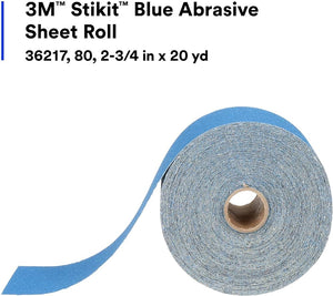 BLUE ABRASIVE PSA SHEET ROLL #80 2.75" X 20 YRD (v)