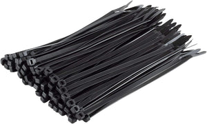 8" BLACK ZIP CABLE TIES 100/BAG