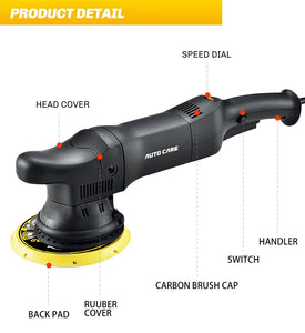 6" (150mm) BLACK DUAL ACTION POLISHER BY AUTOCARE (21mm)