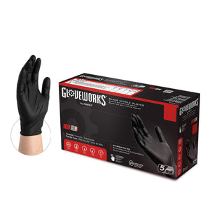 (5mils) *SMALL* GLOVEPLUS BLACK NITRILE PF IND GLOVES (BOX OF 100)